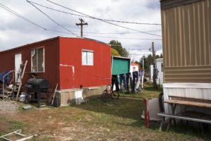 A mobile home at Arrowhead Village.