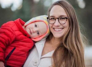 Anna Singleton, IBCLC with her daughter.