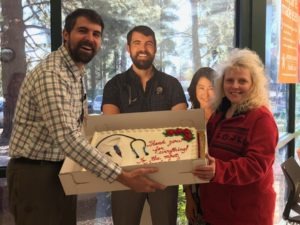 The best – and tastiest - way Sonya Kanady knew how to thank Dr. Abbott for saving her life was to deliver a custom-made cake for Dr. Abbott to share with North Country employees.