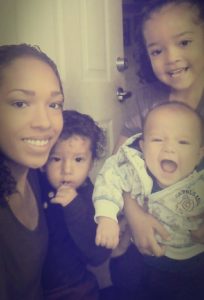 Lakrisha Stingley with her children. Lakrisha was 18 when she first became pregnant; she credits Health Start for her success as a mom. 